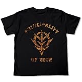 ガンダム ジオンかすれプリント Tシャツ ブラック サイズ:L