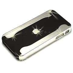 Hartschale "Chrom" schwarz & Innovative kristallklare Displayschutzfolie "Ice" f�r iPhone 4. Folie / Etui / Schale / H�lle, einmalig gl�nzend, f�r Handys