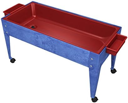 Childbrite 24" Youth Sand And Water Activity Center Full Red Liner Blue Frame 4 Casters
