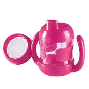 OXO Tot Sippy Cup with Bonus Training Lid Set, Pink, 7-Ounce