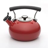 Circulon Contempo Teakettle 2-Quart Whistling Enamel, Red