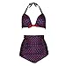 QinYing Lace Up Polka Dots Bikini Set Striped Swimwear