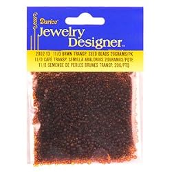 11/0 Glass Seed Beads, Transparent Brown, 20 Gram Pkg
