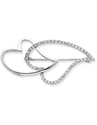 Genuine .925 Sterling Silver CZ Heart Pin. 100% Satisfaction Guaranteed.