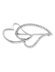 Sterling Silver CZ Heart Pin