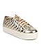 Breckelles DI86 Women Metallic Quilted Cap Toe Flatform Sneaker - Gold