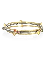 3 Bangle Set with Multi Color CZ Stone