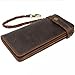 Men and Women Brown Bifold Vintage Long Style Hand Made Leather Chain Wallet