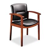 Hon 5000 Series Park Avenue Guest Chair, Black Vinyl/Henna Cherry Finish