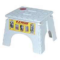 BandR Plastics 101-6 White EZ Foldz Step Stool