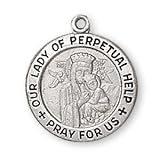 Sterling Silver Our Lady of Perpetual Help Medal and 18-inch Chain