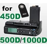 Battery Grip w/ LCD Monitor & IR Remote Controller for Canon XS XSi T1i 500D 450D 1000D