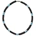Native Treasure Black Coco, Blue Cateye, Smooth White Flat Cut Puka Shell Necklace - 8mm (5/16