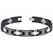 Sophisticated Tungsten and Ceramic Link Bracelet for Men