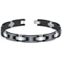 Sophisticated Tungsten and Ceramic Link Bracelet for Men