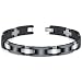 Sophisticated Tungsten and Ceramic Link Bracelet for Men