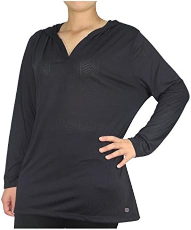PLUS SIZE Womens BALANCE COLLETION (BY MARIKA) Lightweight Yoga Hoodie / Sweatshirt 1X Dark Grey