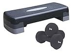 IQI FIT Aerobic Step Exercise step training workout stepper with 2 x 1kg Dumbbells