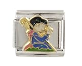 SilverBin Enamel Paint Praying Shephard Boy Stainless Steel Italian Charm Link