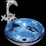 Dolphins Vessel Sink & Faucet Combo