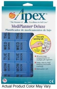Medi Planner Deluxe, Pill Organizer Dispenser By Apex Healthcare Products