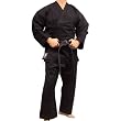 Piranha Gear Karate Uniform (Extra Heavyweight), Full sleeves, Black