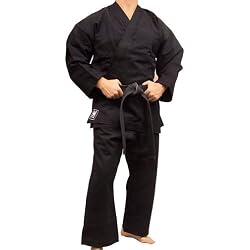 Piranha Gear Karate Uniform (Extra Heavyweight), Full sleeves, Black