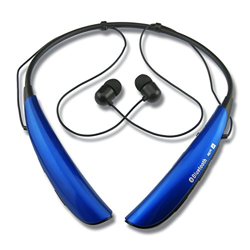 Rymemo Wireless Hands-free Bluetooth Music Audio Stereo Universal Headset Headphones Earphone for Cellphoone, Blue