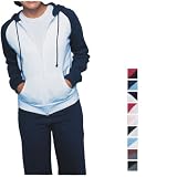 Bella - Ladies" Two-Tone Raglan Full-Zip Hooded Sweatshirt - 7010