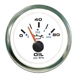 Teleflex White Premier Pro Instrument - Oil Pressure Gauge (0-80 psi)