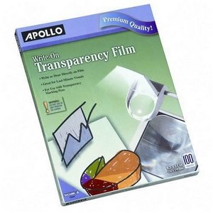 Write-On Transparency Film, Letter, Clear, 100 per Box by 