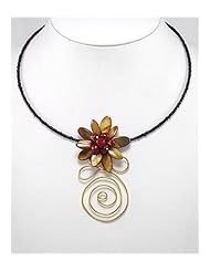Flower Choker Necklace In Brass