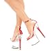 7 Inch Womens Evening Shoes High Platform Shoe With Red Cone Heel And Rhinestone Accents