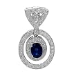14K White Gold Sapphire and Diamond Pendant