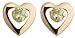 14k Yellow Gold and Peridot Children's Heart Earrings