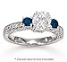 14k White Gold Side Stone Sapphire Diamond Engagement Ring