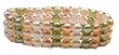 3 Rows of Fresh Water Beige/Green/White Colored Pearls with Sterling Silver
