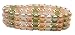 3 Rows of Fresh Water Beige/Green/White Colored Pearls with Sterling Silver