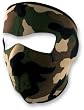 ZANheadgear Woodland Camouflage Neoprene Face Mask