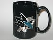 SAN JOSE SHARKS 15 oz. Ceramic COFFEE MUG with Pewter Team Logo