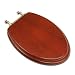 Comfort Seats C1B2E1-15BN Decorative Oak Wood Elongated Toilet Seat with Brushed Nickel Hinges, American Cherry
