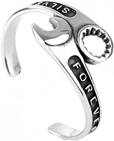 Stainless Steel Bracelet for Men Fashion Punk Locomotive Wrench Bangle, Vmculb