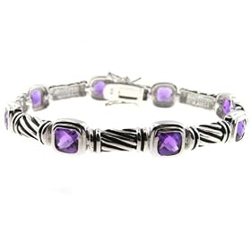 Amethyst Bracelet set in .925 Sterling Silver by Element Jewelry & Accessories