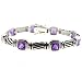 Jewelry : Amethyst Bracelet set in .925 Sterling Silver