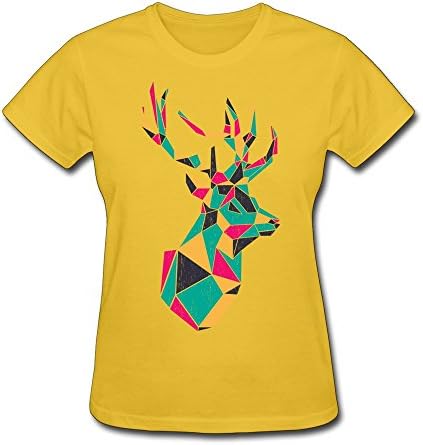 A Deer Made Of Irregular Figure Animal Women's Casual Tshirt Size XXL Yellow