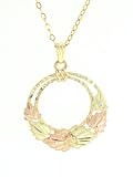 10k Yellow-gold Diamond-cut Black Hills Gold Six Leaf Pendant