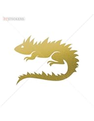 Automotive Parts and Accessories: Sticker Lizard durable Boat nature zoology rune comics (11 X 8,53 Inches) Matte Metallic Gold - DT-Stickers