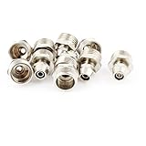 uxcell クイックカプラー シルバートーン 銅メッキ 21mmスレッド オススレッド 10個入り