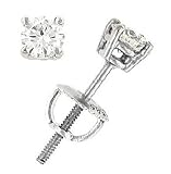 0.50 Carat Total Weight Diamond Stud Earrings. Available in 14Kt Yellow Or White Gold.
