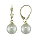 Jewelry : 14k Yellow Gold 8-8.5mm Akoya Pearl Leverback Earrings